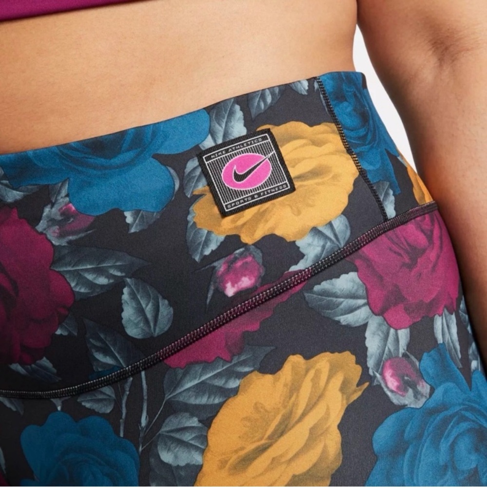 Nike Floral Biker Shorts Small Dri-FIT Cottagecore Dark Bloom Athletic Floral - Picture 5 of 12